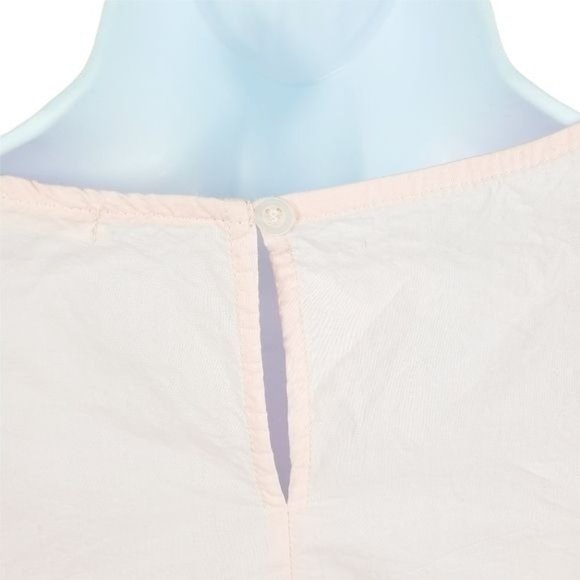 iu womens bell sleeve  S Pink White  pearl top Ruffle - Picture 6 of 8